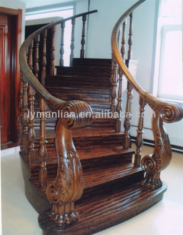 curved wooden stairs