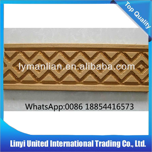 cabinets use carved wood trim strip for