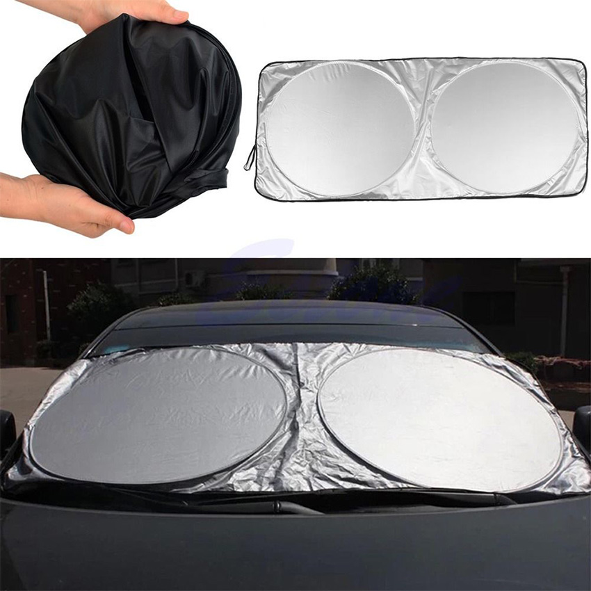 142*67cm black custom printing logo car front window sunshade