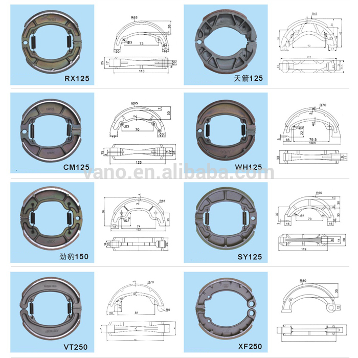 Factory Price  Brake Shoes Lining For Motorcycle KCW