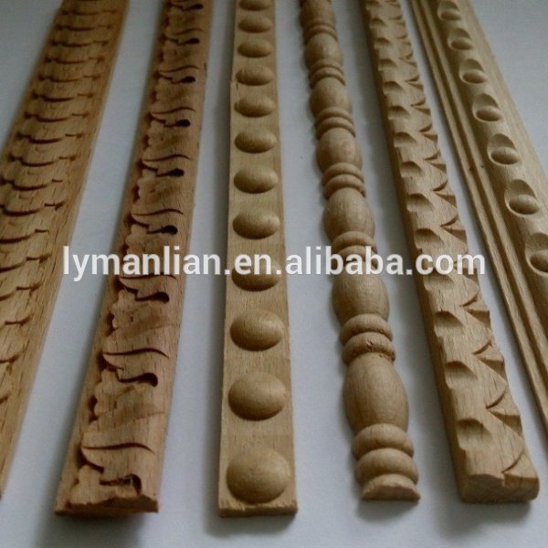 White primed crown gesso wooden moulding for decoration/celing/skirting/antique wood trim for decorative