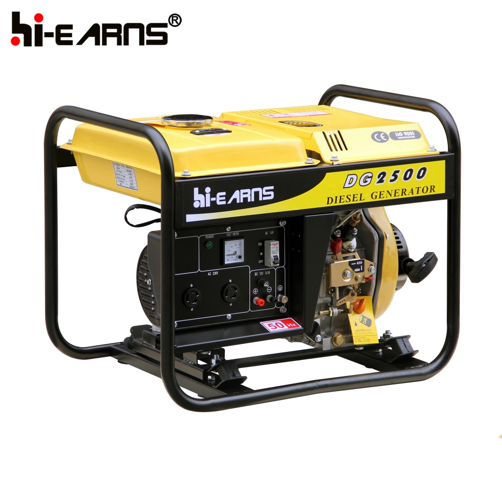 2KVA 60hz Open Type Air Cooled Single Phase Diesel Generator