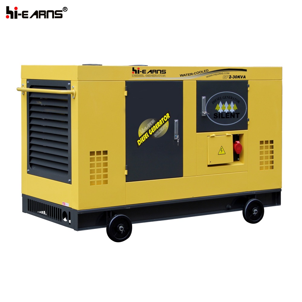 30KVA water-cooled silent type diesel generator yellow and gray color