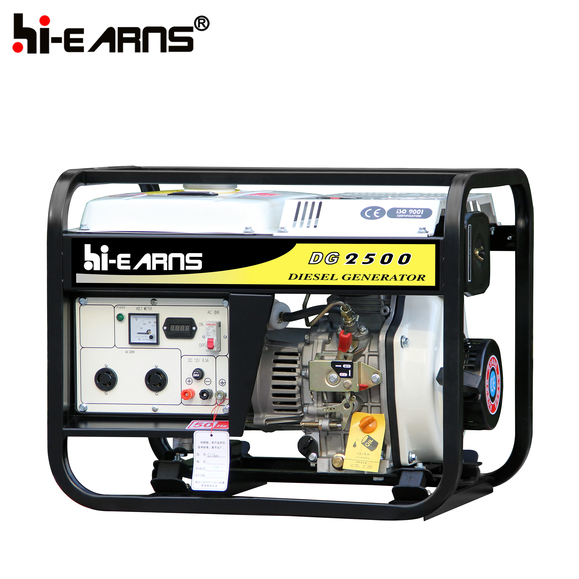 Open frame 2KW portable air cooled diesel generator