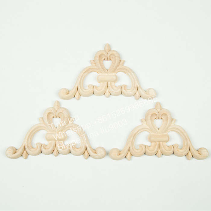 Unfinished Linden wood Medium Corner Moulding applique and onlay