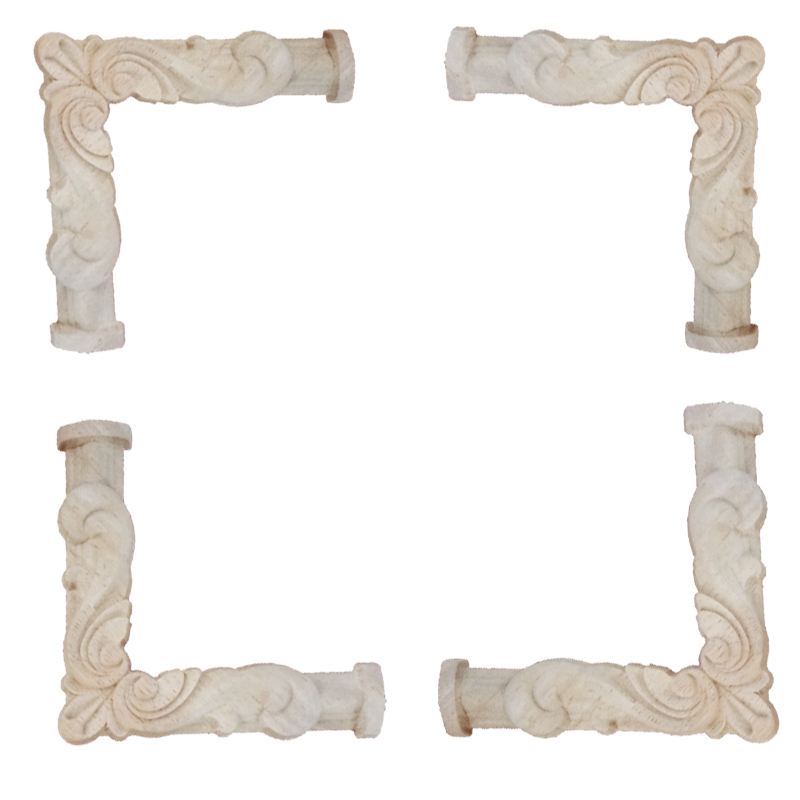 European decorative solid wood carving horn flowers