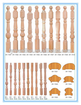 Red oak handrail red beech wooden balustrade