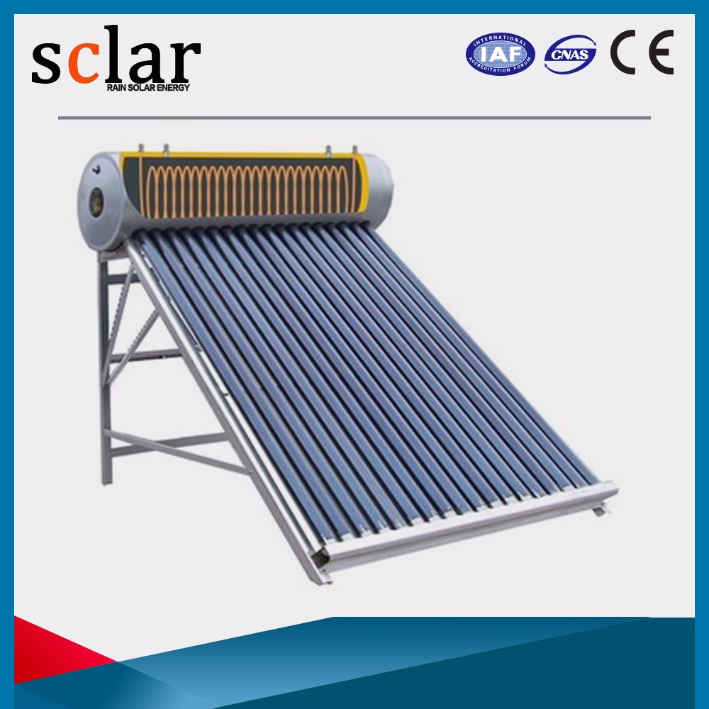 Non-pressure solar water heater/Stainless steel/Copper coil/150Liters