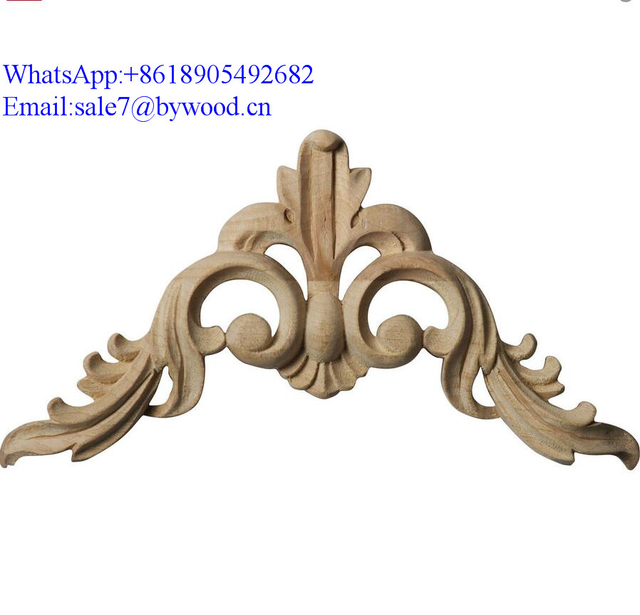 wood carving Small Plume Corner appliques onlays