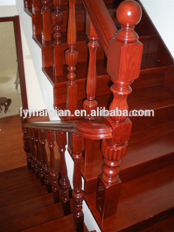 Red oak handrail teak wooden staircase handrail