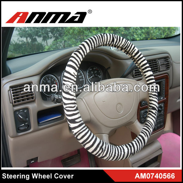 High quality zebra fur steering wheel cover