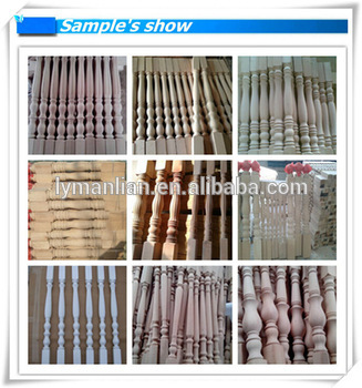 Red oak handrail roman round pillars for interior decoration