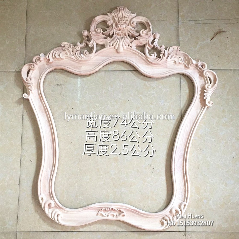Europe carved wood frame mouldings mirror wood onlays and appliques