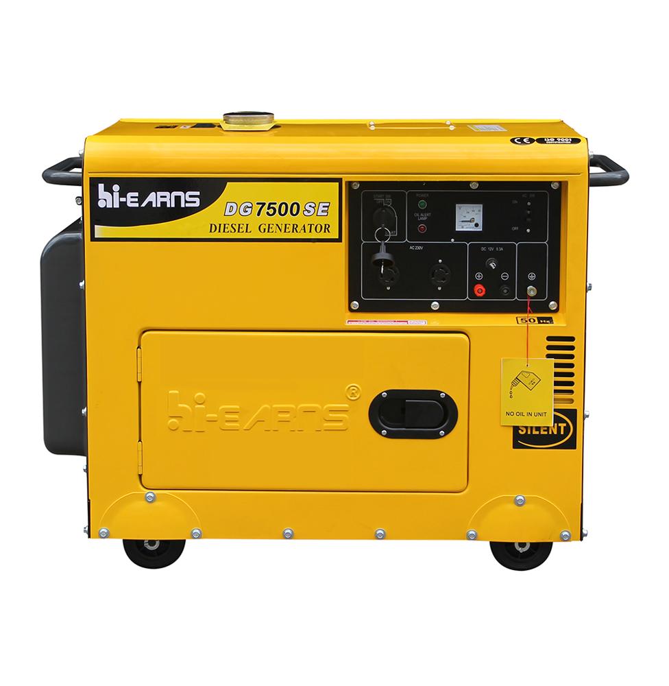 5.5KVA small mobile quiet diesel electric generator DG7500SE