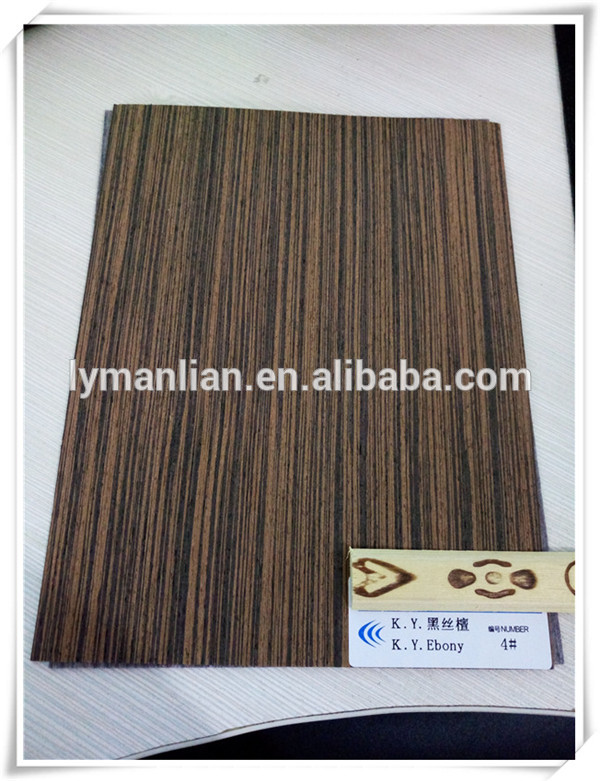 black ebony veneer/macassar ebony veneer/engineered wood veneer for doorskin