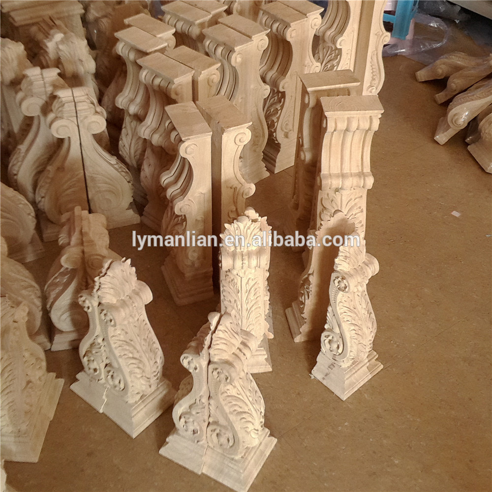 Decorative Wood Carving Antique Fireplace Corbel