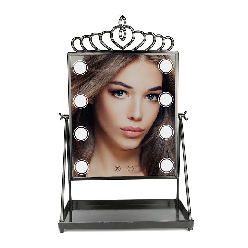 LED Desk Makeup Mirror Beauty Mirror USB Powered with 8pcs 3W LED Lights