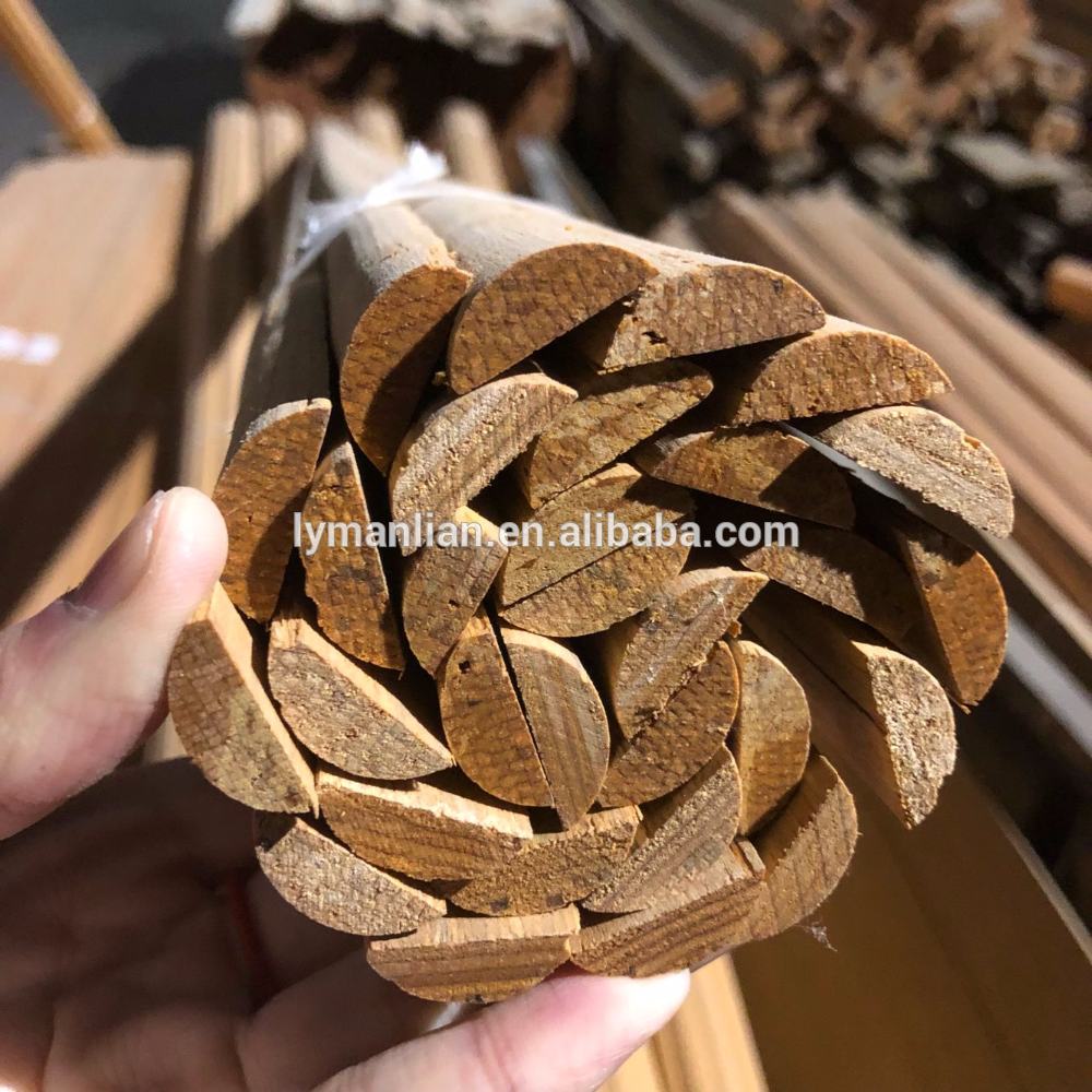 Half round engineered teak wood mouldings