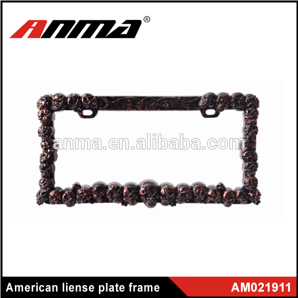 hot sale cool skull shape license plate frame