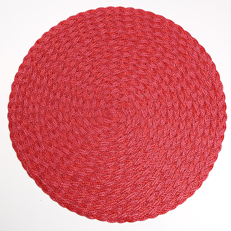 Wholesale anti-slip PP Woven Round Braided Sewing Placemat Decorative Table Mats for Dining Table