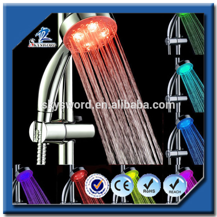 New products ABS plastic indoor waterfalls led hand shower head with 3 colors changing