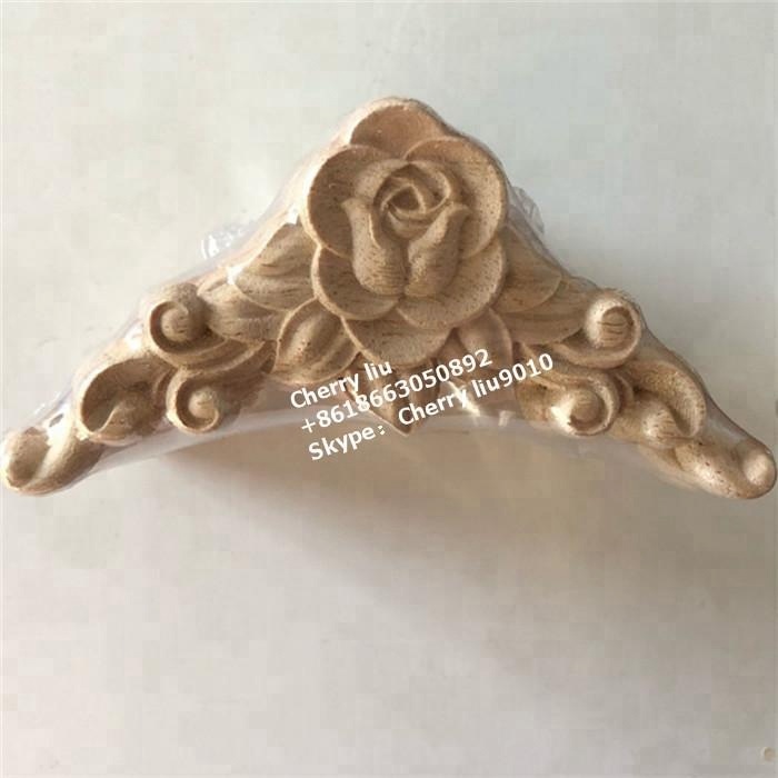 Home decor carved round rosette onlay rubber wood carving rosette