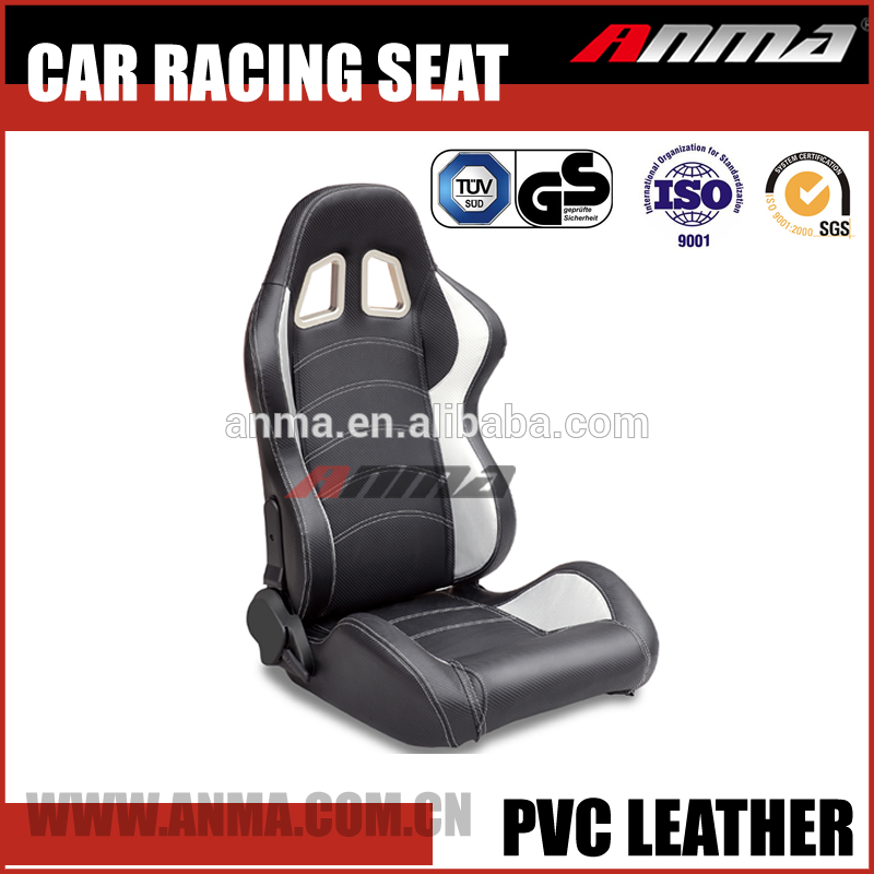 fashionable adjustable pure leather fabrics sports car racing seat with simulator