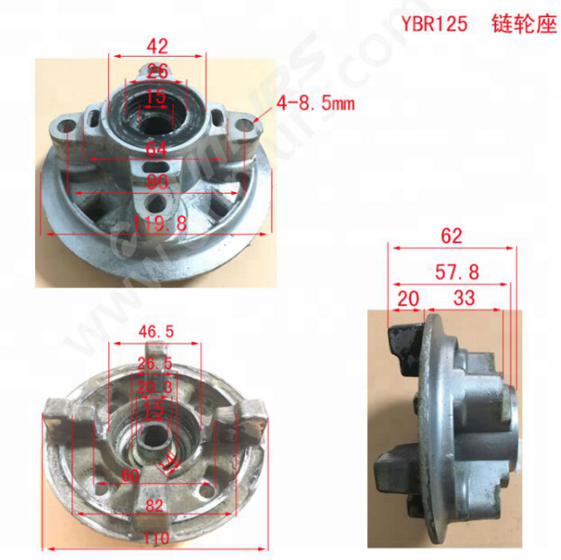 ybr125 motorcycle parts wheel rear hub sprocket seat