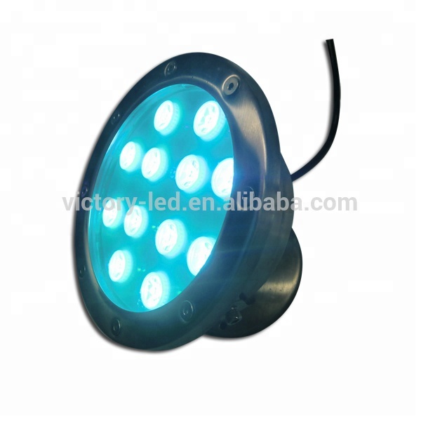 36w 12v Silver LED Underwater Flood Light IP68 Waterproof Landscape Fountain Light Warm White