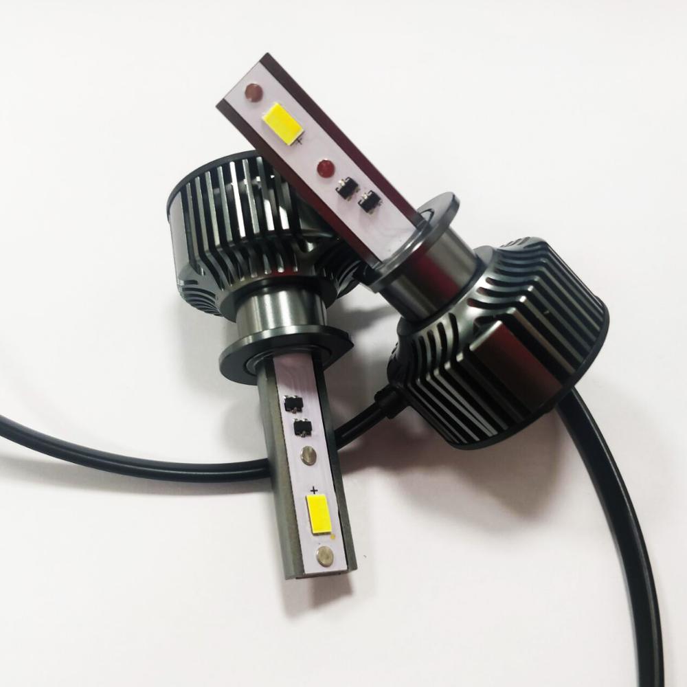 New driver H1 Three color led headlights intelligent temperature control car parts White Yellow Mixture 6000K 3000K 4300K