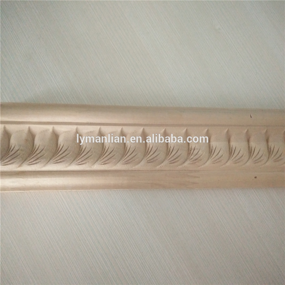 Carving wood applique embossed flower decorated strip