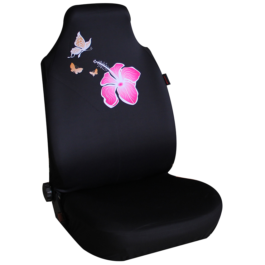wholesale universal flat cloth car front seat cover with flower printing