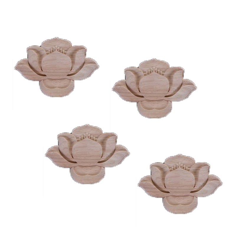 Custom-made wood carving furniture wooden flower Lotus shape model decals