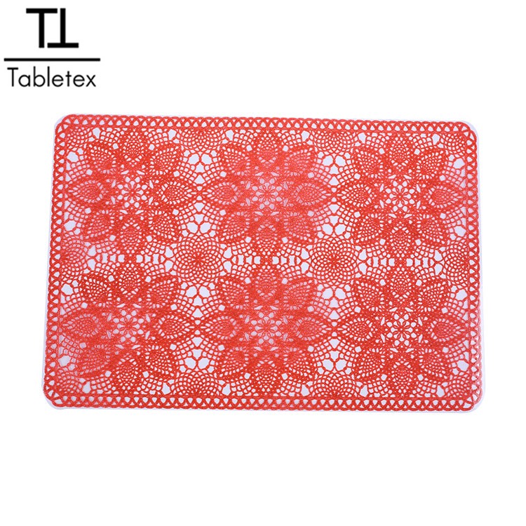 Tabletex eco-friendly waterproof vinyl antislip PVC Lace placemats