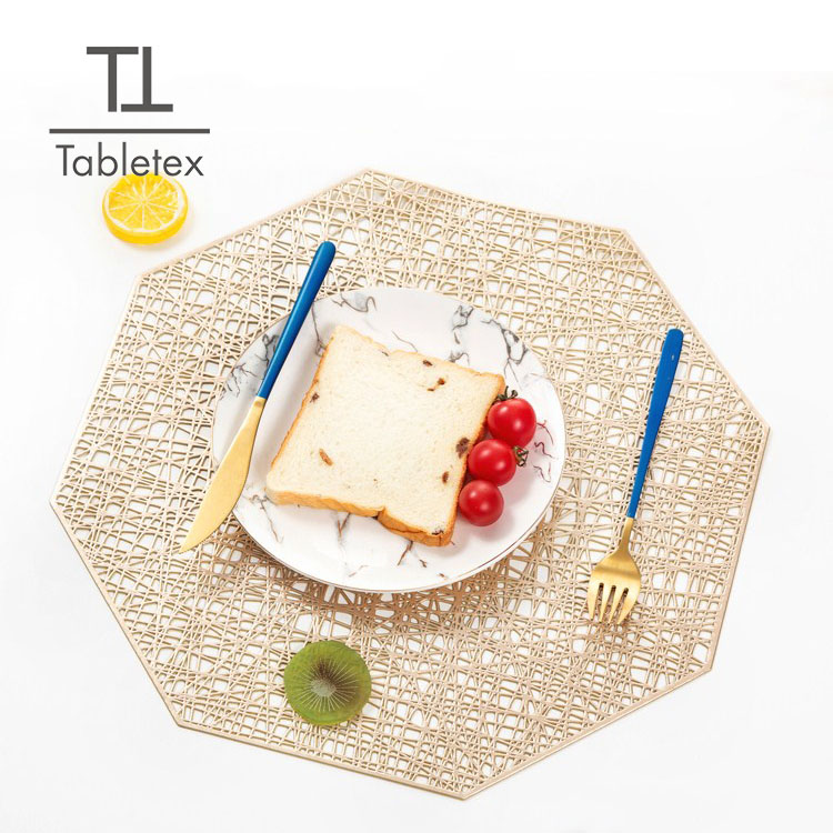 Tabletex christmas eco-friendly PVC wholesale cheap homeware new design dinner set octangon placemats