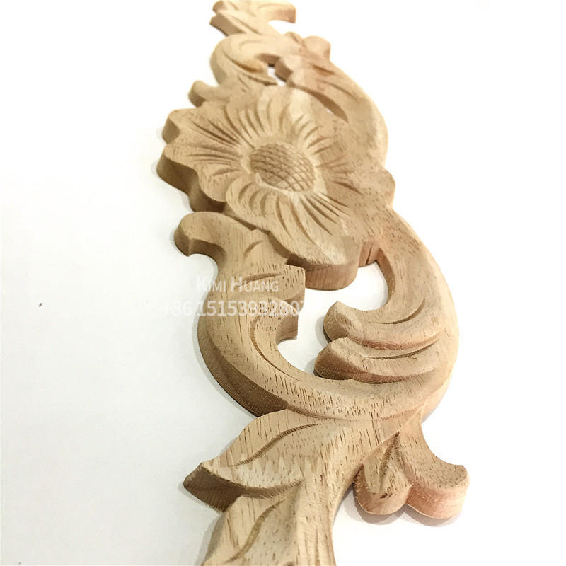 rubber woood carving flowers wooden onlays wooden rosettes