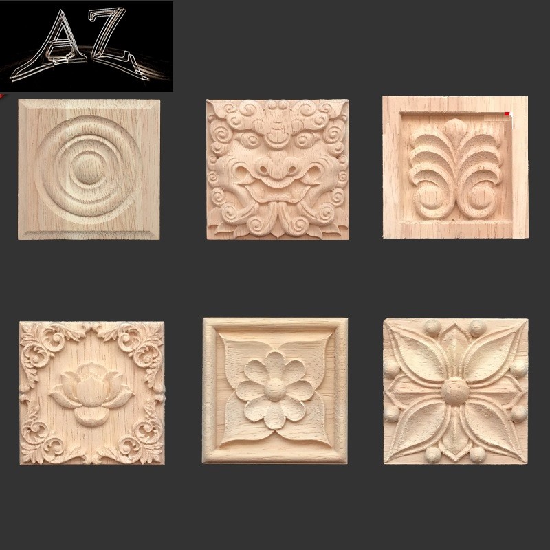 cheap cnc wood carving crafts appliques