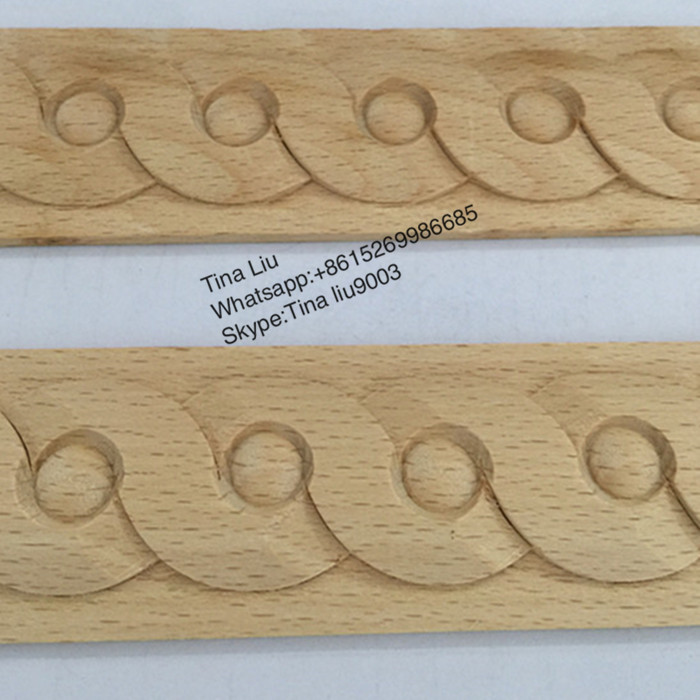 CNC Excellent Steam Beech Carved Wood Decorative Mouldings