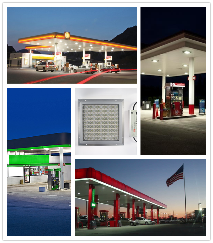 Die-Cast Aluminum Housing 100w 120w 150w LED Canopy Lights with Lens