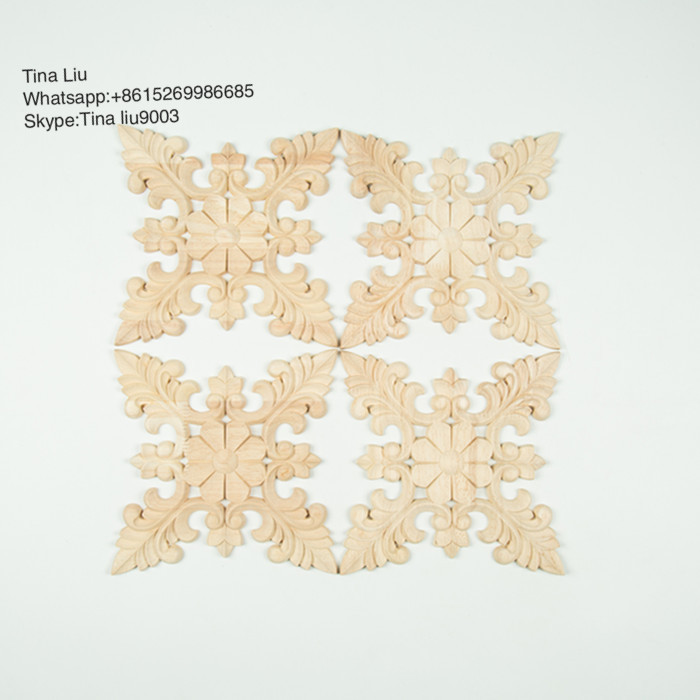 Rosette wood applique furniture applique square applique rosette wood onlay