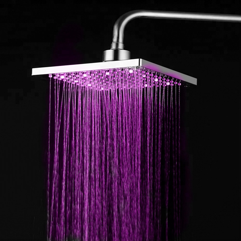 RC-S0801C Rainbow Type Rainfall Color 7 Colors Change Plastic LED Shower Head