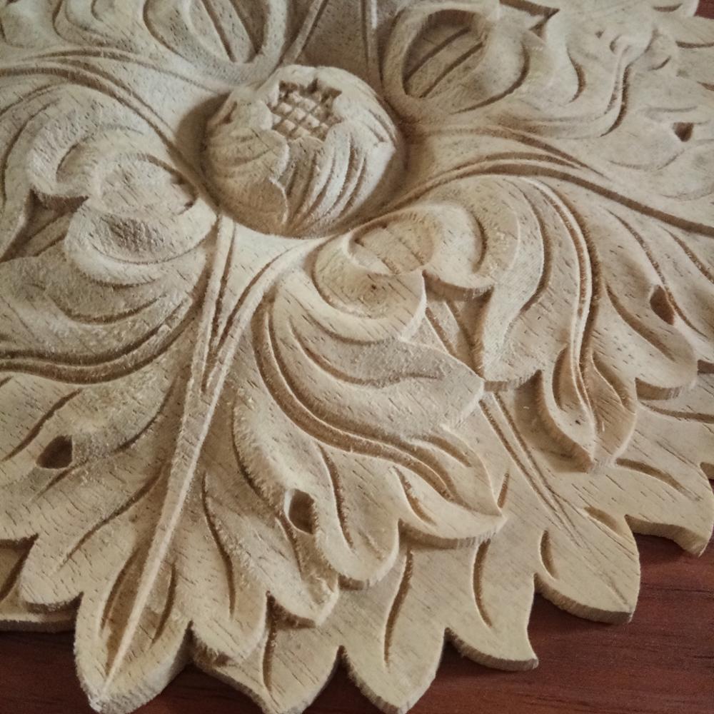 Solid wood furniture carved decorative flower pieces