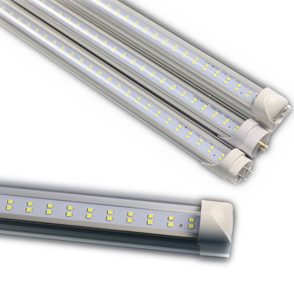 8FT Led Tube Light Bulb AC100-277V Double row 8 foot Led Tubes with Clear lens