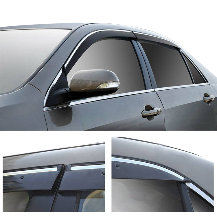 car accessories 4 doors car window visor chrome matte black accessories  for car  windows visor