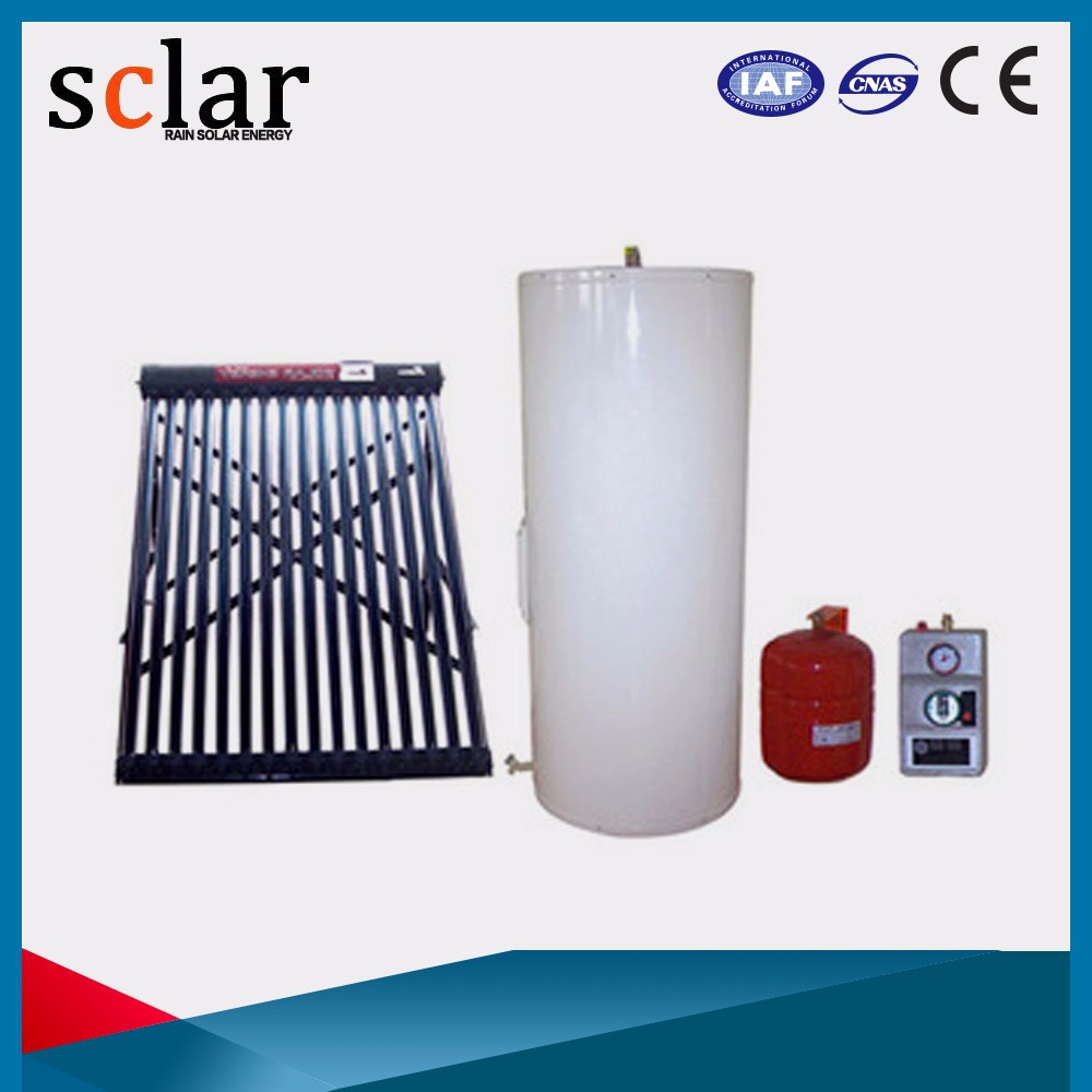 Split pressurized electric water heater/ heat pump solar water heater
