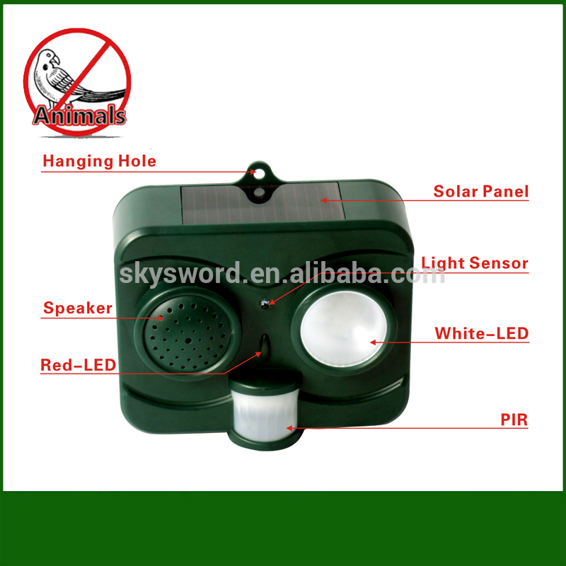 Waterproof solar powered sound gunshot bird repeller keep birds away