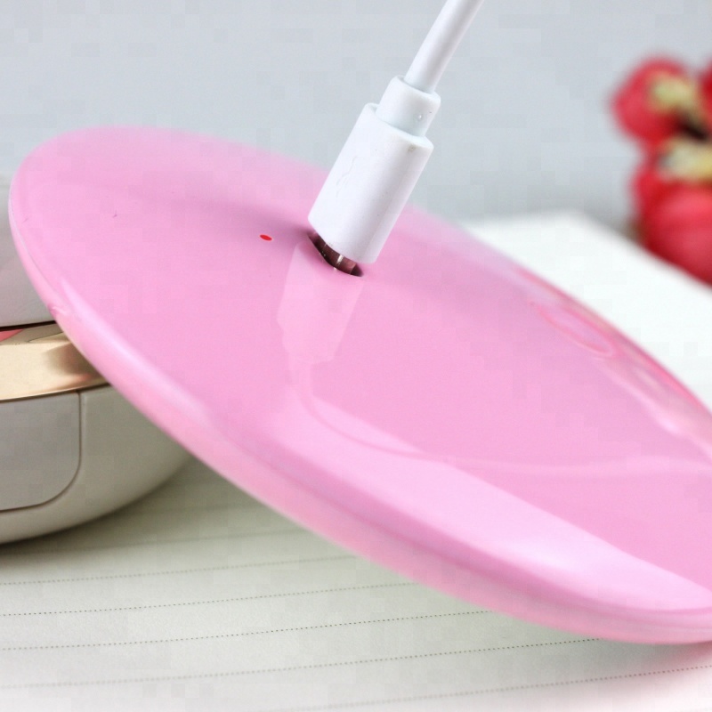 Top Quality USB Charging Small Beauty Cosmetic Portable Make Up Mirror with LED Light Girls Accessories Smart Mirror