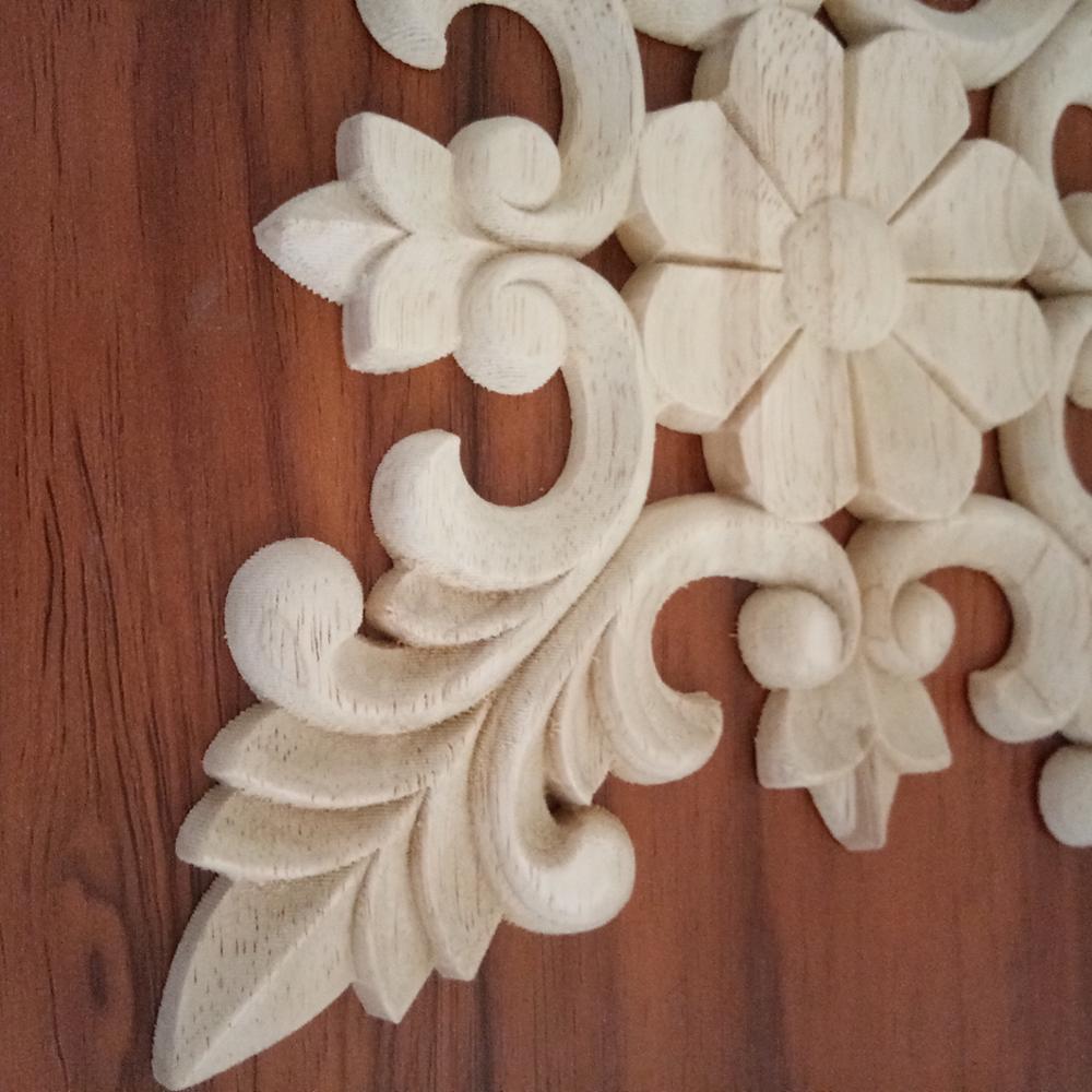 Wood decorative European furniture solid wood carving diamond applique