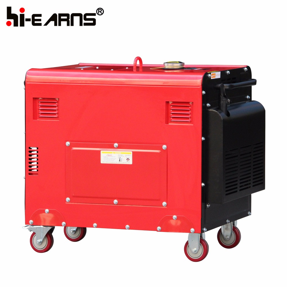 Air-cooled single cylinder universal wheels 5kva silent diesel generator