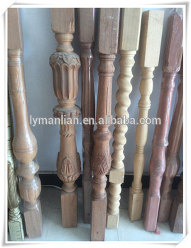 Red oak handrail outdoor baluster